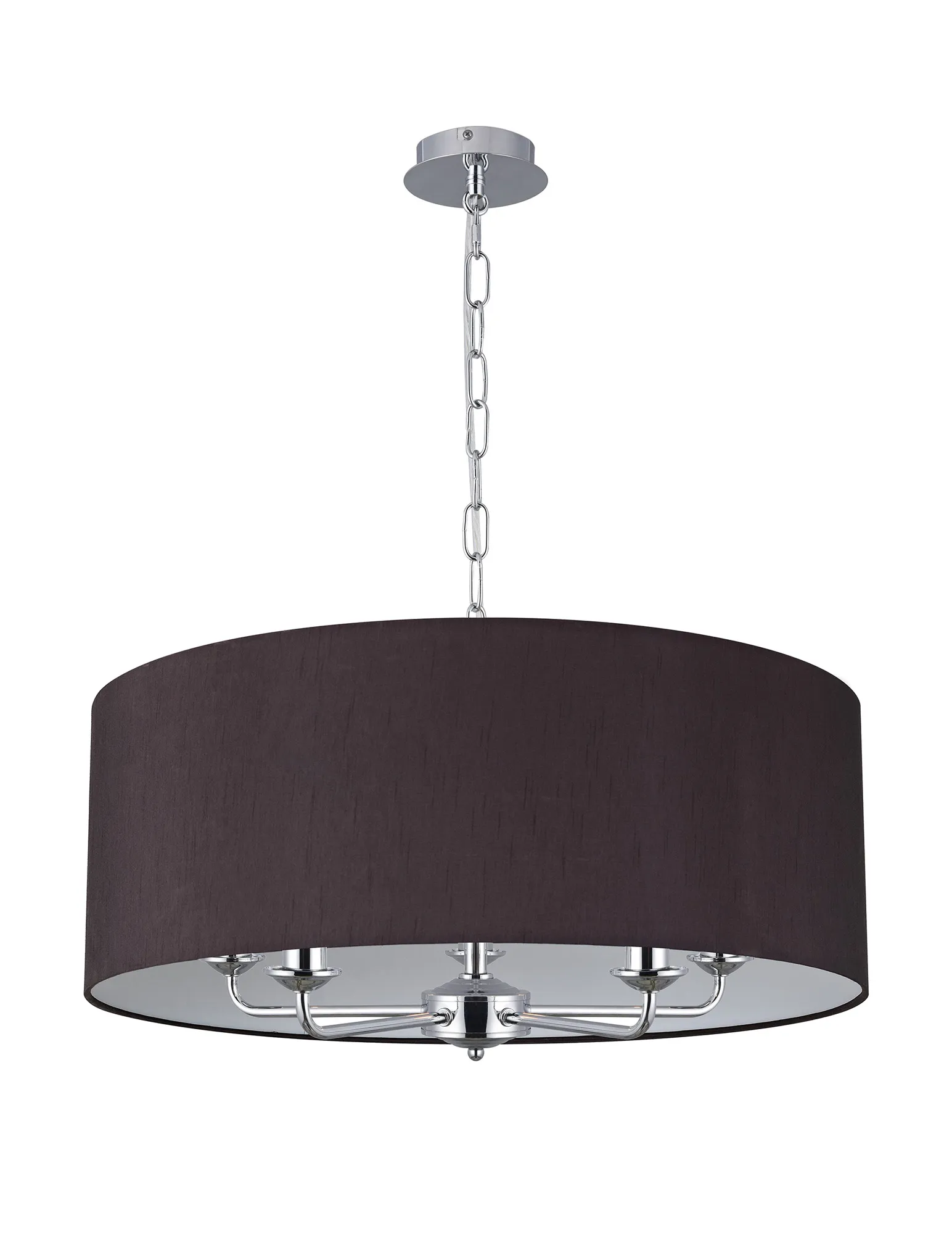 Banyan 60cm 5 Light Pendant Polished Chrome; Black DK0650  Deco Banyan CH BL